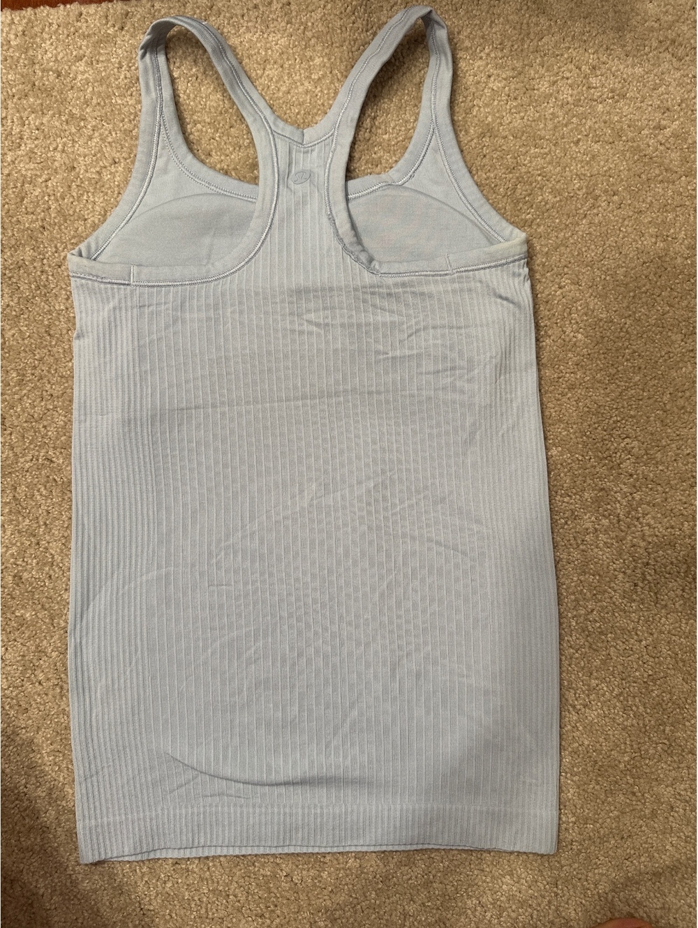 (5)Lululemon Light Blue Ribbed Racerback Tank Top Size 2 - Picture 2 of 5
